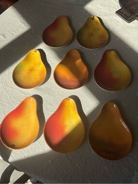 Eight John Derian NWOT Pear-Shaped Plates